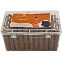 GAVO HARSHIDDHI Natural Cow Dung Dhoop Batti Organic Incense Sticks with Stand Made by Guggul Chandan Gulab Jatamassi Bhimseni Kapoor Havan Samagri - 60 Sticks - 2.5 inch (Havan)