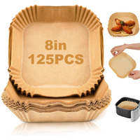ctizne 125Pcs Air Fryer Disposable Liners Square- 8 Inches Airfryer Parchment Paper Liner For Air Fryer Basket, Large