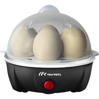 truTRTL Smart Instant Egg Boiler Machine 350 Watts | Boil upto 7 Eggs (Hard, Medium, Soft) | Automatic, Overheat Protection | Black