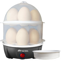 truTRTL Smart 4-in-1 Egg Boiler Machine 350 Watts | Boil upto 14 Eggs, Poach Eggs, Steam Vegetables Make Dhokla, Reheat | Black