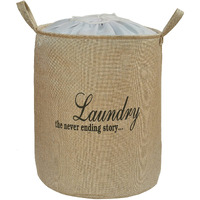 Yellow Weaves Laundry Bag/Basket For Dirty Clothes, Storage Bag Collapsible, 63 L,Jute, Beige