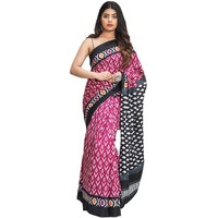 Kiaaron Womens Hand Block Kalamkari Batik Bagru Jaipuri Ikat Printed Handloom Pure Cotton Mulmul Traditional Ethnic Cotton Sarees With Printed Blouse Piece - Brown
