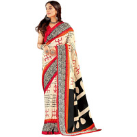 AKHILAM Womens Abstract Bhagalpuri Silk Printed Saree With Unstitched Blouse Piece (Cream_22WOM22911_HS)