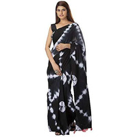 Kiaaron Womens Hand Block Kalamkari Batik Bagru Jaipuri Ikat Printed Handloom Pure Cotton Mulmul Traditional Ethnic Cotton Sarees With Printed Blouse Piece - Blue