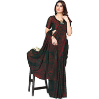 Mubeno WDP Brasso Malini Bottle Green M Plain Chiffon Brasso Stylish Saree For Women