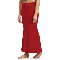 Laavaan Womens Cotton Blend Fishcut Saree Shapewear,Petticoat,Skirt, Comfortwear Cherry Red