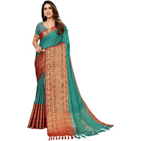 VJFASHION Womens Soft CottonSilk Blend NarayanPet Saree With Blouse Piece_Freesize