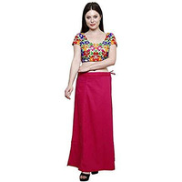 Stylo Poplin Womens Cotton Saree Petticoat (123, Reddish Maroon, X-Large)