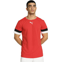 Puma Mens Color Block Regular Fit T-Shirt (704932_Red-Black-White