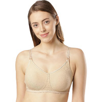 Jockey ES08 Womens Wirefree Non Padded Super Combed Cotton Elastane Stretch Full Coverage Nursing Bra with Front Opening and Adjustable Straps_Light Skin_38B