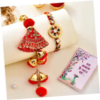 Collectible India Rakhi Combo Set of 2 for Brother and Bhabhi,Rakhi for brother,Rakshabandhan Combo /Lumba Designer Rakhis/ Rakhi For Brother Kids Men Women ( Floral Rakhi, Lumba Rakhi For Bhabhi Sister Girls,Colorful Greeting Card)