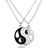 Young & Forever Gift Valentine Gift For Girlfriend Boyfriend Rakhi Gift Yin Yang Pendant Couple Necklace Best Friend Necklace For Women Jewelry Gift For Him & Her Bff Necklace Gifts Combo