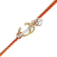 I JUELS ; LIVE THE EMOTIONS iJuels 925 Sterling Silver Dwishakti Om Trishul Silver rakhi bracelet for men/women. 3-In-1 rakhi/brooch/pendant.