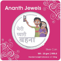 Ananth Jewels BIS Hallmarked Pure Silver Coins Rakhi gift for sister (10 grams)