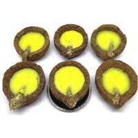 The Bling Stores Panchgavya Diya/Deepak, Made of 5 Natural Elements - Cow Dung, Gow Mutra, Milk, Curd and Ghee, Very Rare and Exotic - Pack of 24