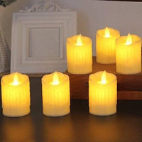 SATYAM KRAFT 6 Pcs Acrylic Dancing Candle, Tealight LED Candle Light for Wall Home, Lobby, Drawing Room, Living Room, Bedroom Decoration,Home Decor