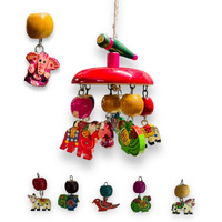 A to Z Hub Wooden Hanging Toys for New Born Baby Ganpati Theam Rattle Crinkle Squeaky Toy Car Seat Stroller Toys Cradle/jhula/parna/Swing Hanging Toy for Infant Babies.