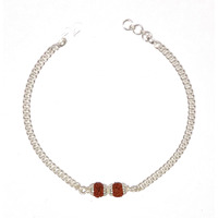 Ashok Jewellers Sterling Silver Rudraksha Bracelet for Men and Women (8.5inch)