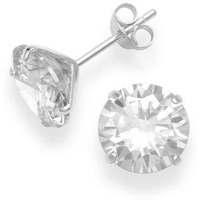 Abhooshan 925 Sterling Silver pair of Round shape Single White Cubic Zircon (CZ) Stone Solitaire Piercing Stud Earrings For Men, Women,Girls & Boys.Helix Cartilage Tragus Ear Lobe Multi Piercing (9)