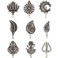 Sasitrends Oxidized German Silver Nosepins Combo for Women and Girls