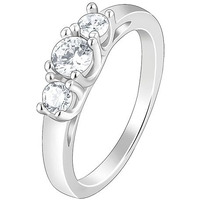 GIVA 925 Silver Zircon Trilogy of Love Ring, Fixed Size,Indian - 12, US - 6| Rakhi Rakshabandhan Gift for Sister Bhabhi | With Certificate of Authenticity and 925 Stamp | 6 Months Warranty*