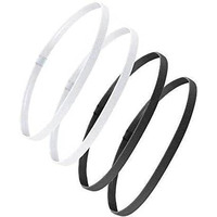 Seeotwo 4 Pieces Thick And Slim Non-Slip Elastic Sports Headbands - Athletic Skinny Hair Headband For Women, Men, Boys, Girls - Silicone Grip Hairband Mini Stylish Sweat Band (Black, White)