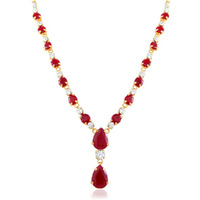 Oviya Gold Plated Charismatic Necklace with Ruby for Women and Girls PS2193114G
