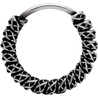 abhooshan Designer Nose Ring in 92.5 Sterling Oxidized Silver for Women and Girls (8 mm)