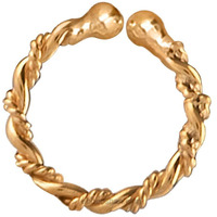 abhooshan Pure 92.5 Sterling Silver Designer Press On Nose Ring - No Piercing required - Clip-On. Stylish and Latest Body Jewelry for Septum Couch Helix (Gold Plated Silver Clip On Nose Ring)