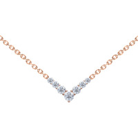MINUTIAE V Shape Crystal Cubic Zirconia Diamonds Pendant Charm Necklace for Women & Girls - Rose Gold | Stylish Design with Extendable Chain | Skin Friendly and Ideal Gift For Multiple Occasion