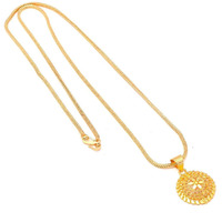 Handicraft Kottage Gold Plated 1 G Chain with Pendant for Men and Women (22 Ct)