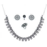 Sasitrends German Silver Antique Gold Necklace for Women and Girls