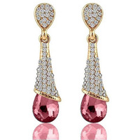 YouBella Valentine Gifts : Jewellery Valentine Collection Zircon Earrings for Girls and Women (Pink)