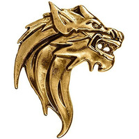 Tripin Lapel Pin For Men Suit Brooch For Men Golden Classic Lion Face Design Women For Office Corporate Party French Cuff Shirts Shirt Suit Blazer (Golden)