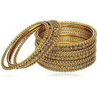 YouBella Traditional Fancy Original Hand Work Meena One Gram Gold Bangles for Women (2.6)