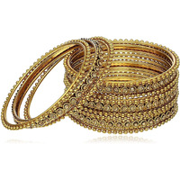 YouBella Traditional Fancy Original Hand Work Meena One Gram Gold Bangles for Women (2.8)
