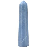 Crystal Heaven Angelite Crystal Tower Obelisk Point For Chakra, Healing And Balancing - Aaa Grade Original Certified Gemstone Agate For Reiki Meditation Yoga Spiritual (3-4 Inches)