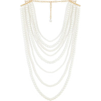 ZAVERI PEARLS Gold Tone Fusion Wear MultiLayered Pearls Necklace For Women-ZPFK10428