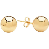 Abhooshan 925 Sterling Silver & Gold Plated Piercing Ball Stud Earrings For Helix Cartilage Tragus Ear Lobe Multi Piercing | With Certificate of Authenticity (14K Gold Plated Sterling Silver, 6mm)