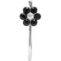 abhooshan 92.5 Sterling Silver Light Weighted Clip On Faux Nose Pin CZ Stones Nose Pin without Piercing for Girls and Women | With Certificate of Authenticity (Black Zirconia with Pearl)