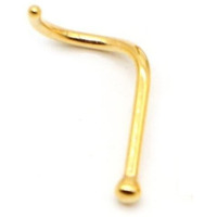 abhooshan 92.5 Sterling Silver Very Tiny Dot Size 1mm-4mm Ball Nose Pin For Pierced Nose with Wire for Helix Cartilage Lobe Tragus | With Certificate of Authenticity (1, Yellow Gold)