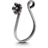 abhooshan 92.5 Sterling Silver Light Weighted Clip On Faux Nose Pin CZ Stones Nose Pin without Piercing for Girls and Women | With Certificate of Authenticity (Flower)