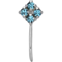 Abhooshan 92.5 Sterling Silver Light Weighted Clip On Nose Pin with Cubic Zirconia (CZ) Stones. Non Piercing Nose Pin for Girls and Women Wife Sister Friend (Green Zirconia)