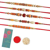 maalpani Set of 5 Rakhi For Brother - Rakhi Gift Combo - 5 Fancy Rakhi Pack
