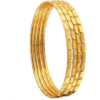 AFJ GOLD Gold Plated Bangles for Women (Yellow)