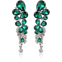 YouBella Fashion Jewellery Crystal Earrings for Girls and Women (GREEN)
