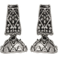 Mahi Silver Oxidized Traditional Small Dangle Jhumka Earrings for Women and Girls ER1109652R