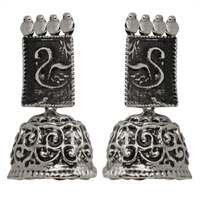 Mahi Rectangular Shape Silver Oxidized Traditional Small Dangle Jhumka Earrings for Women and Girls ER1109649R
