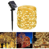 Homehop Solar Light Outdoor 200 Leds Decorative String Waterproof Lamp For Home, Garden,Balcony, Wall And Rechargeable Diwali Decoration Item (22 M, Warm Color) - 22 Meter, Multicolor