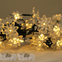Homehop 30 Led Solar Outdoor String Lights Lotus Shape for Home Garden Balcony Terrace,Wall Waterproof Rechargeable Decorative Diwali Decoration Lamp (6.5M,WarmColor,Pack of 2)